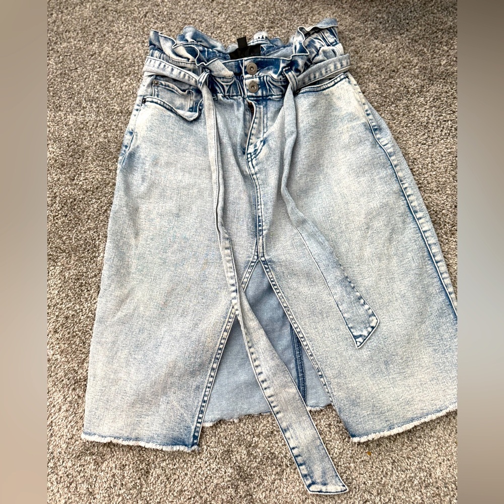 INC Paperbag Waist Denim Skirt – Size 10 (Worn Once)